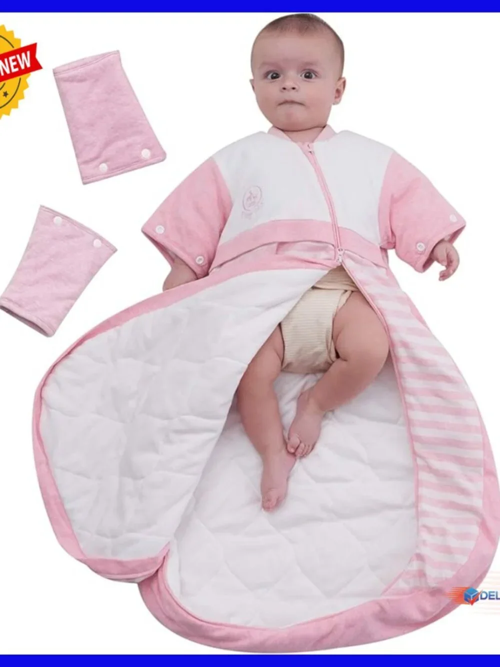 Organic Cotton Wearable Blanket Detachable Sleeve 3.5 Tog Heavyweight